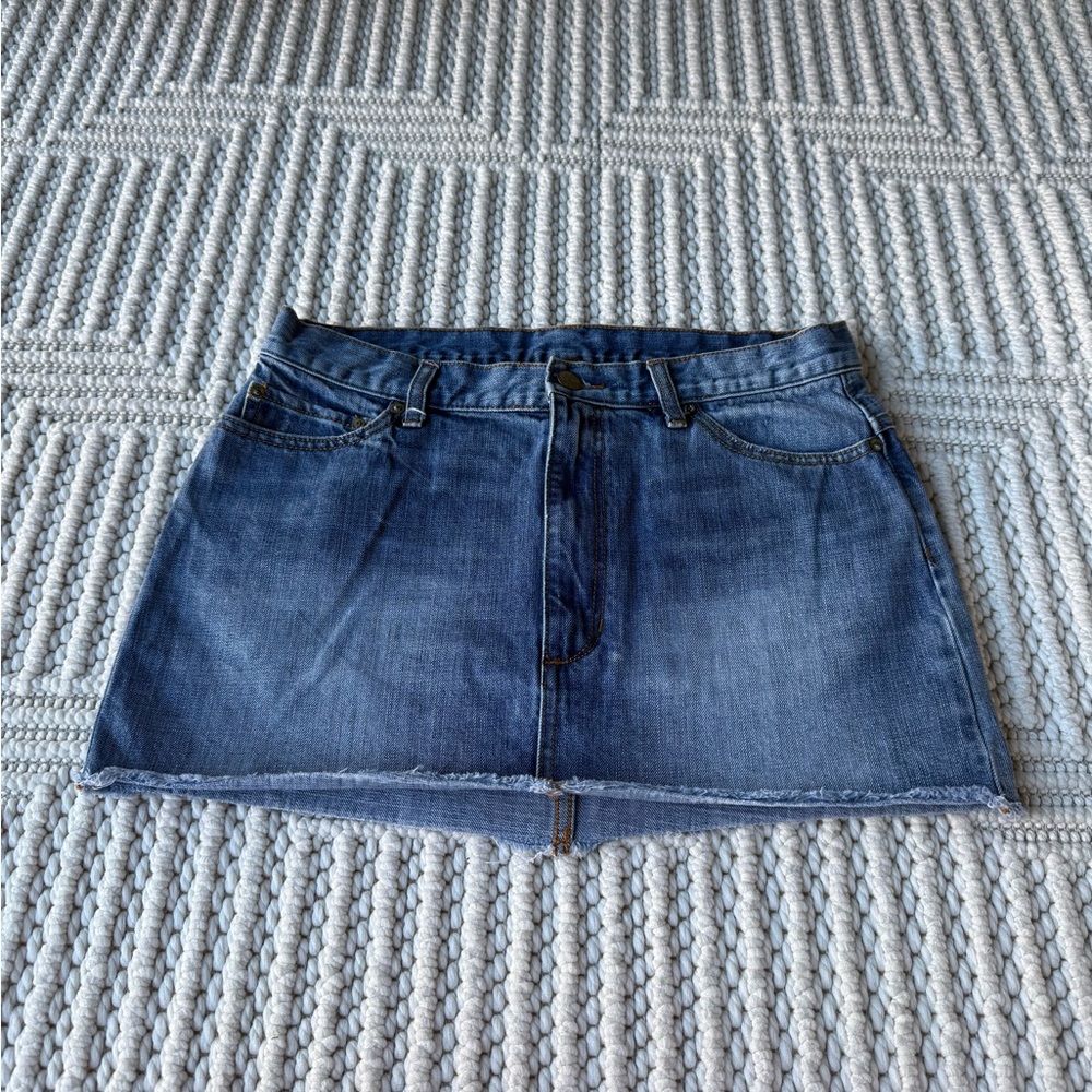 Free People Blue Denim Mini Skirt